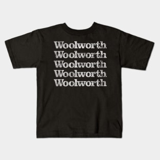 woolworth distressed vintage retro defunct store Kids T-Shirt